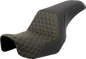 SADDLEMEN Step-Up Seat - Honeycomb - Gold Stitching - Dyna '06-'17 806-04-17707