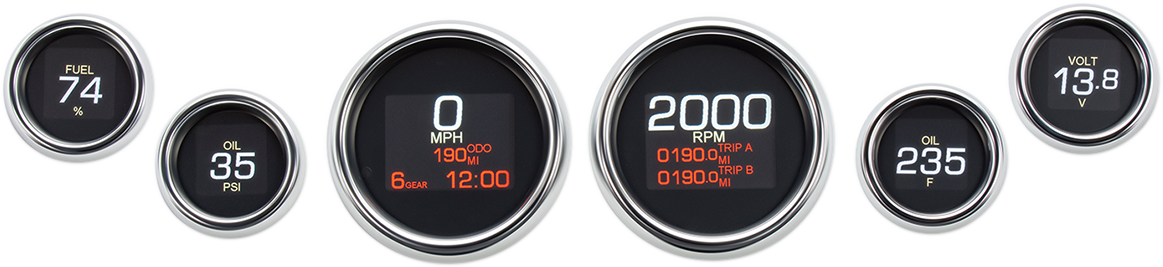 DAKOTA DIGITAL MLX 6-Gauge Instrument Kit - Chrome Bezel - Touring/Trike '04-'13 MLX-8604