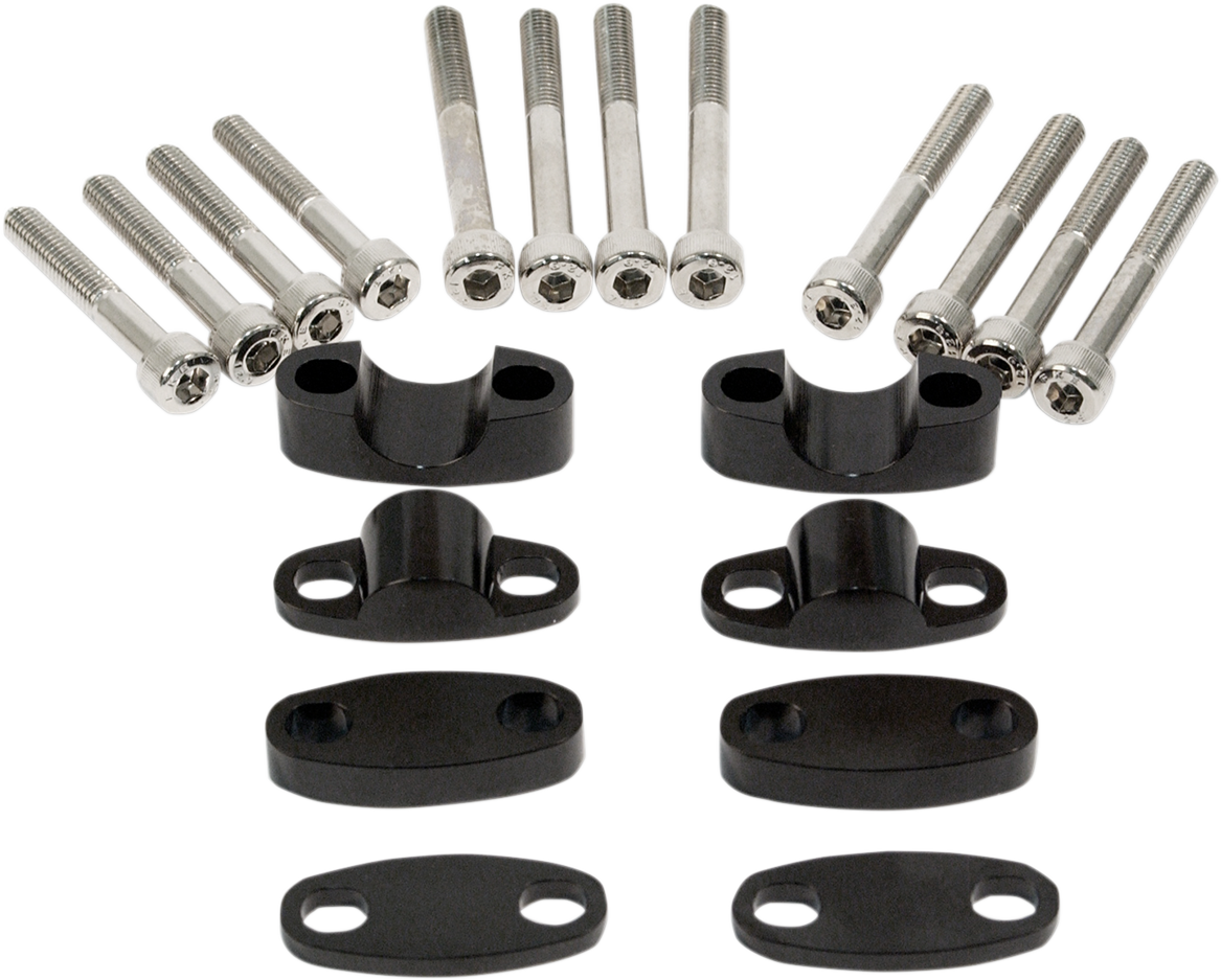 EMGO Aluminum Handlebar Riser Kit - 7/8" - Black 23-09371
