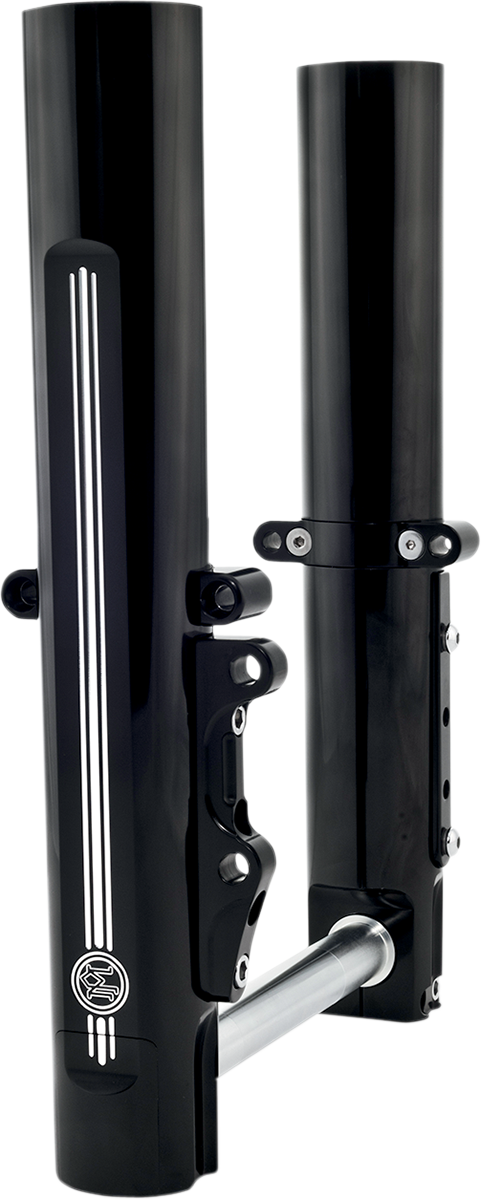 PERFORMANCE MACHINE (PM) Fork Leg Kit - Black - Lower - Single Disc - Contrast Cut - '14-'20 FL 0208-2097-BM
