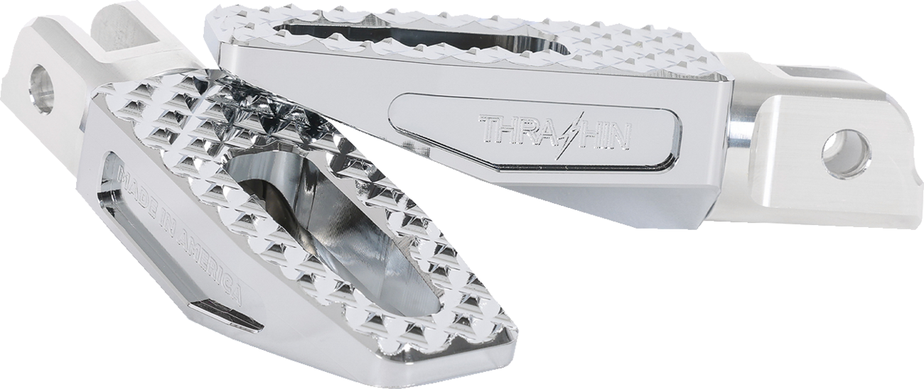 THRASHIN SUPPLY CO. Slim P-54 Foot Pegs - Front - Chrome TSC-2021-3-SF