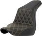 SADDLEMEN Step-Up Seat - Front Lattice Stitch - Gold Stitch - FXLR/FLSB '18-'24 818-29-17207