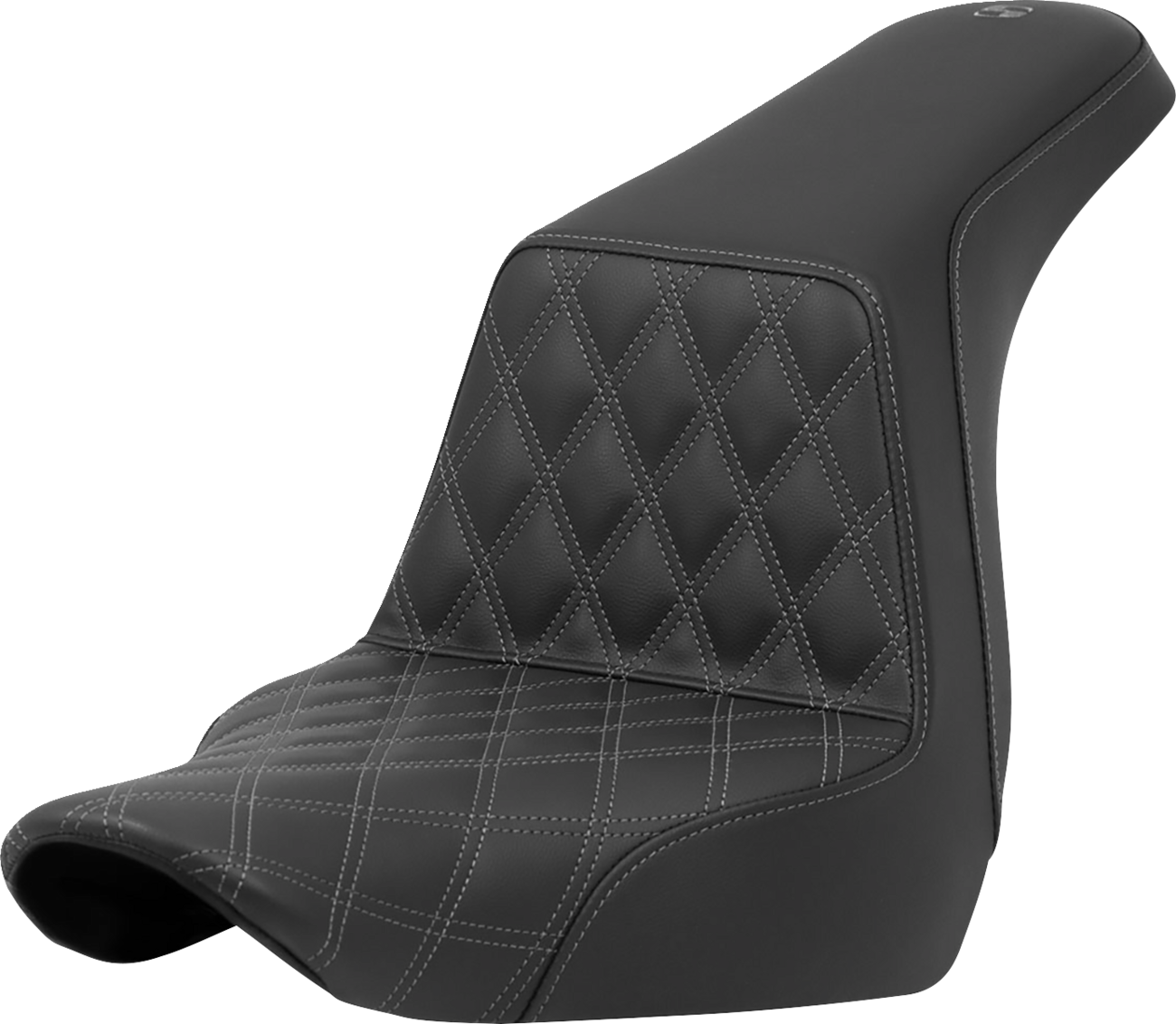 SADDLEMEN Step-Up Seat - Front Lattice Stitch - Gray Stitch - FXLR/FLSB '18-'24 818-29-17202
