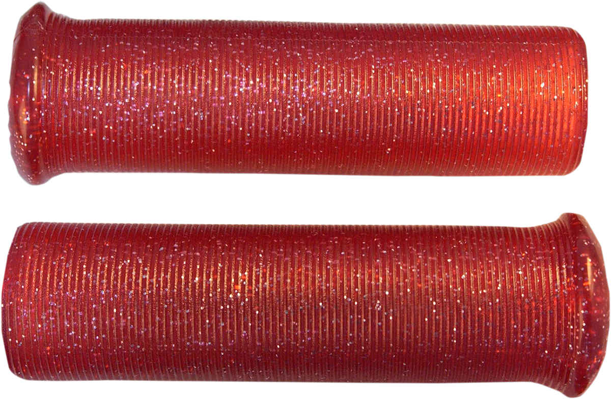 EMGO Star Fire Flake Grips - Retro - Metal - 7/8" - Red 42-21124