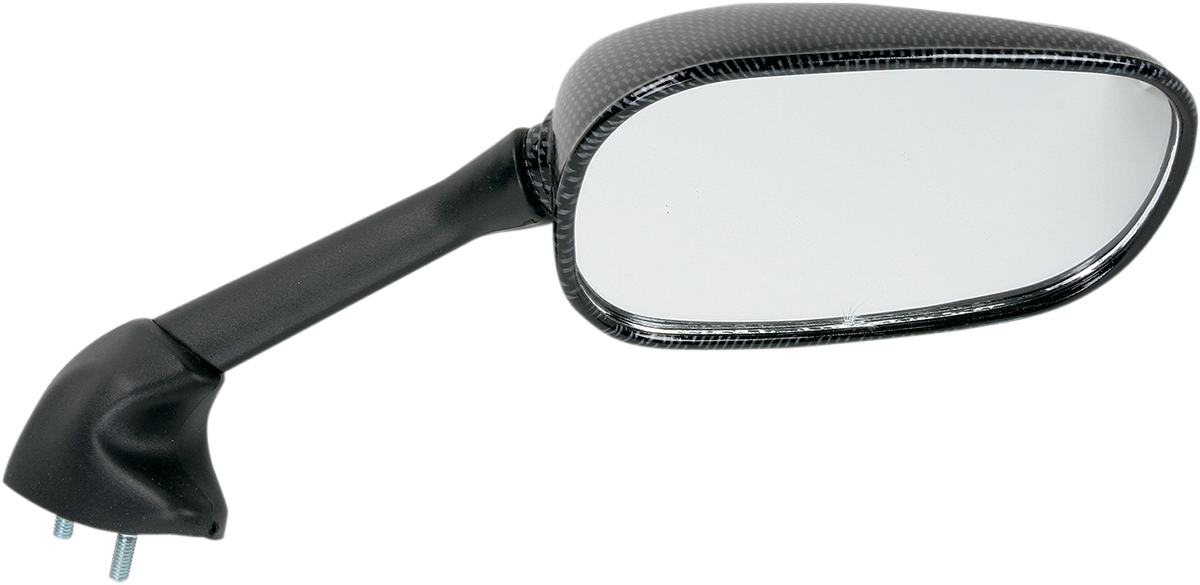 EMGO Mirror - Side View - Black/Carbon Fiber - Rectangle - Right - Yamaha 20-80503
