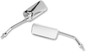 EMGO Mirrors - El Chico - Side View - Rectangle - Chrome - M10x1.25 (Left Hand Thread) - Pair 20-42474