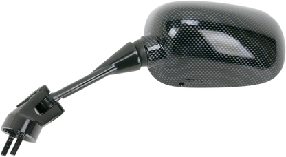 EMGO Mirror - Side View - Black/Carbon Fiber - Rectangle - Left - Kawasaki 20-43014