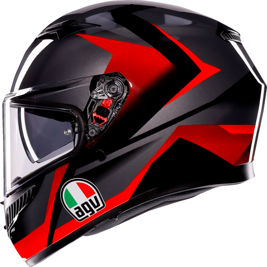 AGV K3 Helmet - Striga - Black/Gray/Red - Large 2118381004-018-L