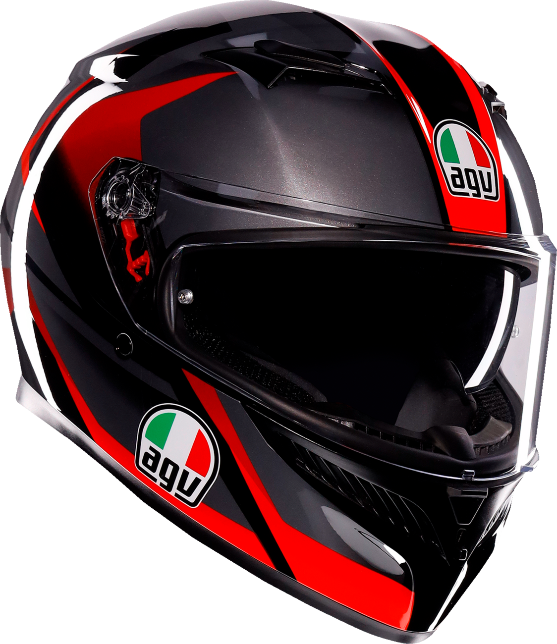 AGV K3 Helmet - Striga - Black/Gray/Red - Large 2118381004-018-L