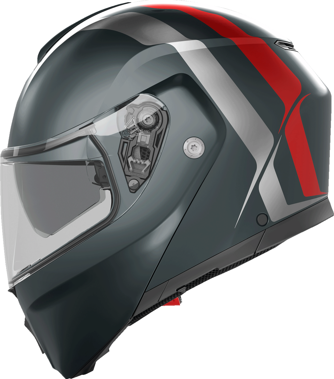 AGV Streetmodular Helmet - Resia - Matte Gray/Silver/Red - Medium 2118296002006M