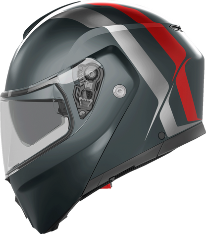 AGV Streetmodular Helmet - Resia - Matte Gray/Silver/Red - Medium 2118296002006M