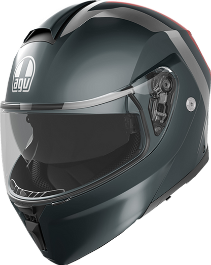AGV Streetmodular Helmet - Resia - Matte Gray/Silver/Red - 2XL 21182960020062X