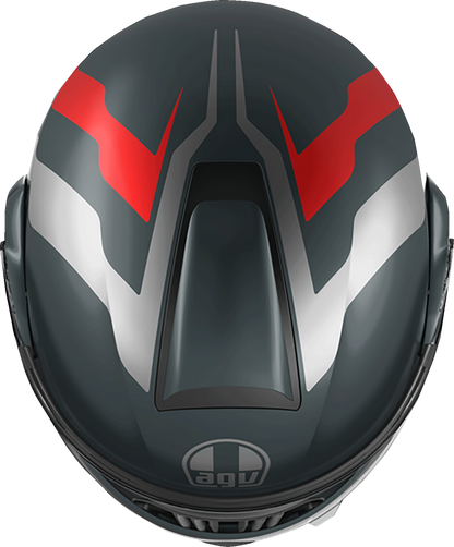 AGV Streetmodular Helmet - Resia - Matte Gray/Silver/Red - 2XL 21182960020062X