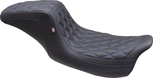 MUSTANG One Piece 2-Up Squareback Seat - Double Diamond - Sky Blue Stitch - FL '08-'25 75299SB