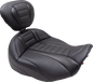 MUSTANG Deluxe Touring Solo Seat - w/ Backrest - Black Stitch - FLT/FLH '23-'25 89401