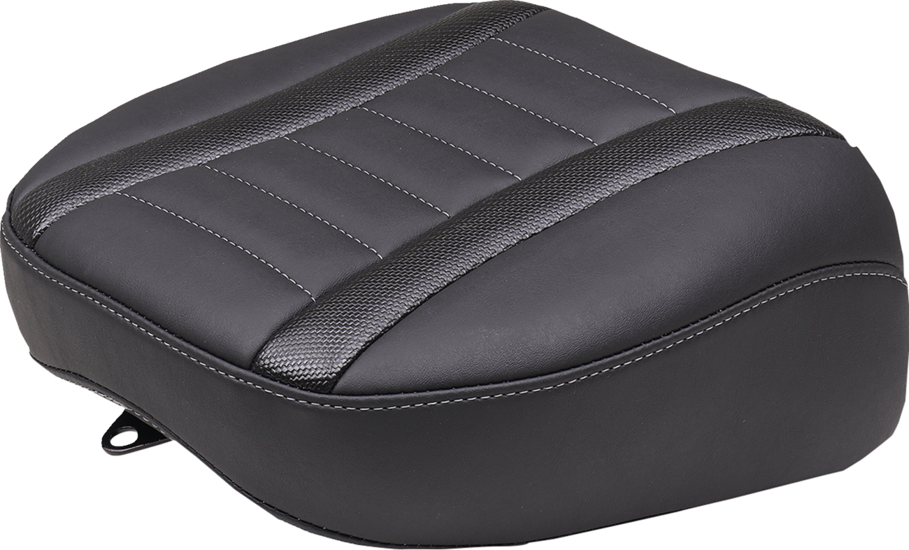 MUSTANG Deluxe Touring Passenger Seat - Gun Metal Stitch - Carbon Fiber Inlay - FLH/FLT '23-'24 88402GM