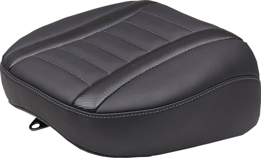 MUSTANG Deluxe Touring Passenger Seat - Gun Metal Stitch - Carbon Fiber Inlay - FLH/FLT '23-'24 88402GM