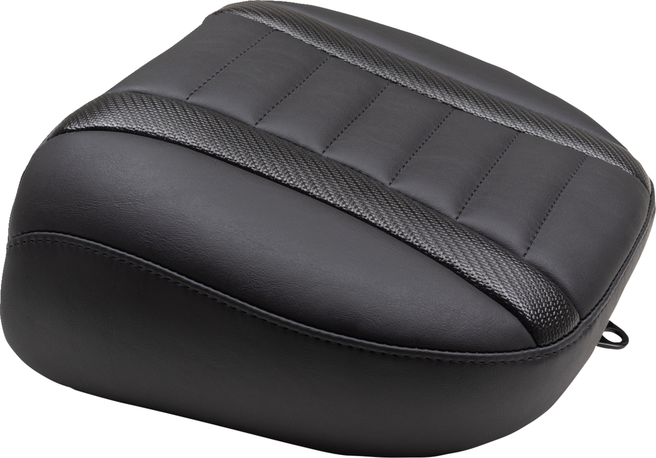 MUSTANG Deluxe Touring Passenger Seat - Black Stitch - Carbon Fiber Inlay - FLH/FLT '23-'24 88402