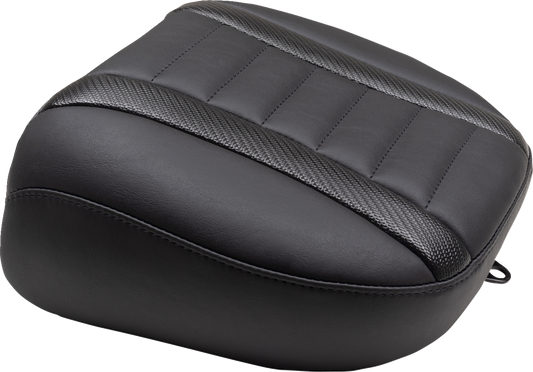 MUSTANG Deluxe Touring Passenger Seat - Black Stitch - Carbon Fiber Inlay - FLH/FLT '23-'24 88402