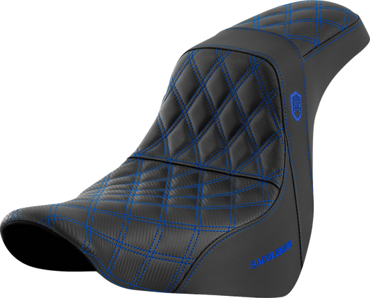SADDLEMEN Pro Series SDC Performance Seat - w/o Backrest - Blue Stitch - FL/FX '18-'20 SC81829BLU