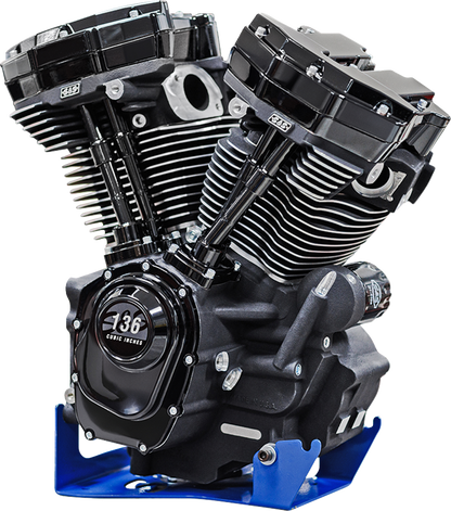 S&S CYCLE MK136 Black Edition Engine - 550G Gear Drive - Oil Cooled - Race Only - M8 Touring 310-1289