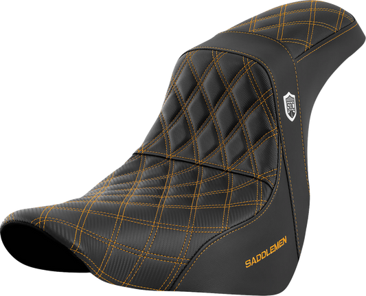 SADDLEMEN Pro Series SDC Performance Seat - w/o Backrest - Gold Stitch - FL/FX '18-'20 SC81829GOL