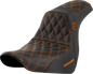 SADDLEMEN Pro Series SDC Performance Seat - w/o Backrest - Orange Stitch - FL/FX '18-'20 SC81829ORA