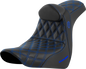 SADDLEMEN Pro Series SDC Performance Seat - w/ Backrest - Blue Stitch - FL/FX '18-'23 SC81829BLURT