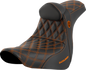 SADDLEMEN Pro Series SDC Performance Seat - w/ Backrest - Orange Stitch - FL/FX '18-'23 SC81829ORART