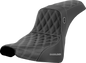 SADDLEMEN Pro Series SDC Performance Seat - w/o Backrest - Silver Stitch - FXBB/FXST '18-'23 SC81830SIL
