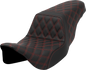 SADDLEMEN Step-Up Seat - Lattice Stitch - Red Stitch - FLH/FLT '08-'23 808-07B-17504
