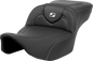 SADDLEMEN Roadsofa™ Extended Reach Seat - Carbon Fiber - Silver Stitch/Silver Logo - no Backrest - FL '23-'24 823-07-186