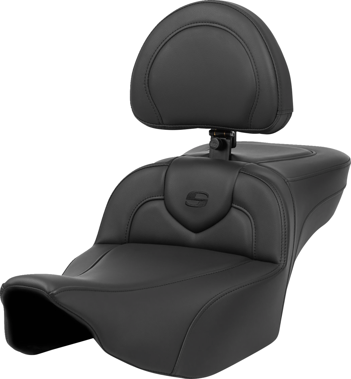 SADDLEMEN Roadsofa™ Extended Reach Seat - Black Stitch - with Backrest - FL '23-'24 823-07-188BR