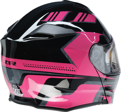 Z1R Solaris 2.0 Helmet - First Tracks Electric Dual Pane Shield, Black/Pink, XL (Part No. 0120-0847)