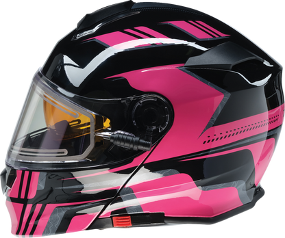 Z1R Solaris 2.0 Helmet - First Tracks Electric Dual Pane Shield, Black/Pink, XL (Part No. 0120-0847)