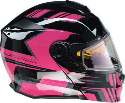 Z1R Solaris 2.0 Helmet - First Tracks Electric Dual Pane Shield, Black/Pink, XL (Part No. 0120-0847)