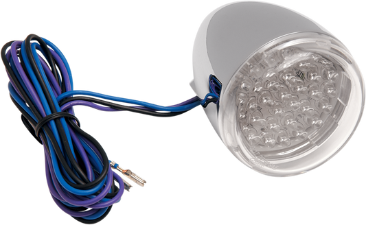 CHRIS PRODUCTS Red LED Turn Signal - Chrome and Clear Finish, Part 8501C-LED-R