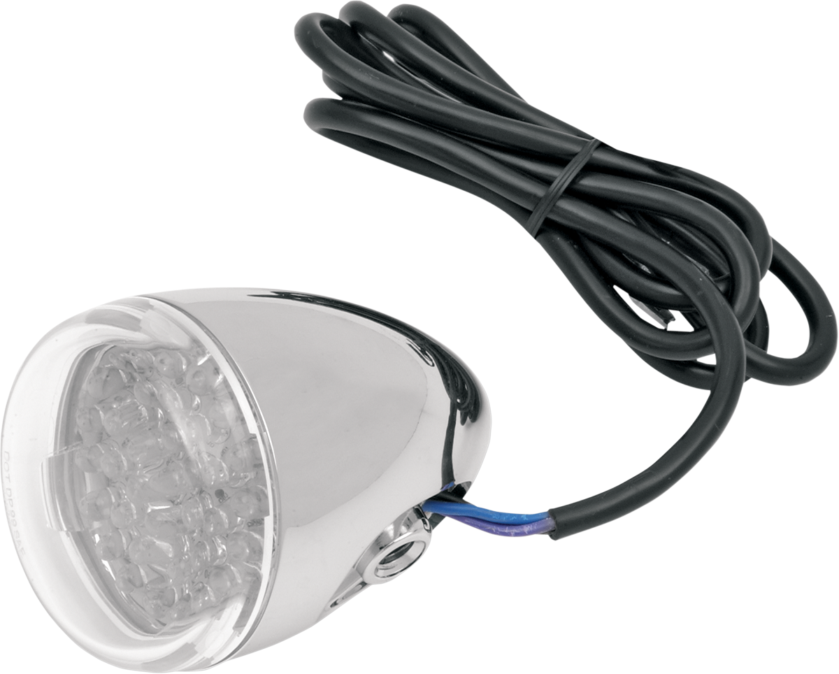CHRIS PRODUCTS Red LED Turn Signal - Chrome and Clear Finish, Part 8887C-LED-R
