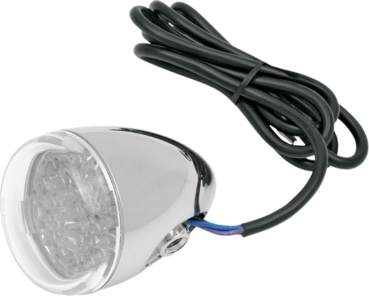 CHRIS PRODUCTS Red LED Turn Signal - Chrome and Clear Finish, Part 8887C-LED-R