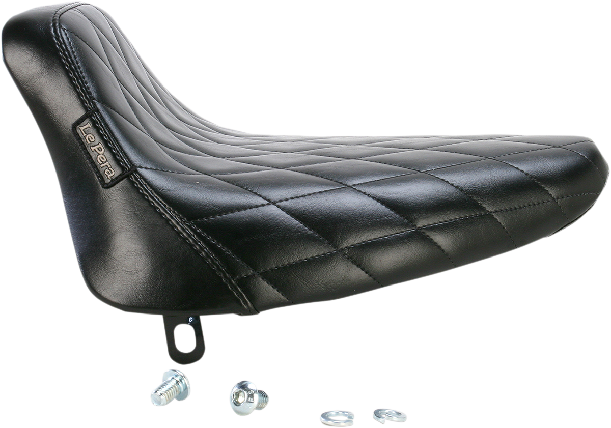 LE PERA Bare Bones Solo Seat - Diamond Stitch - Black - Softail '84-'99 LN-007DM