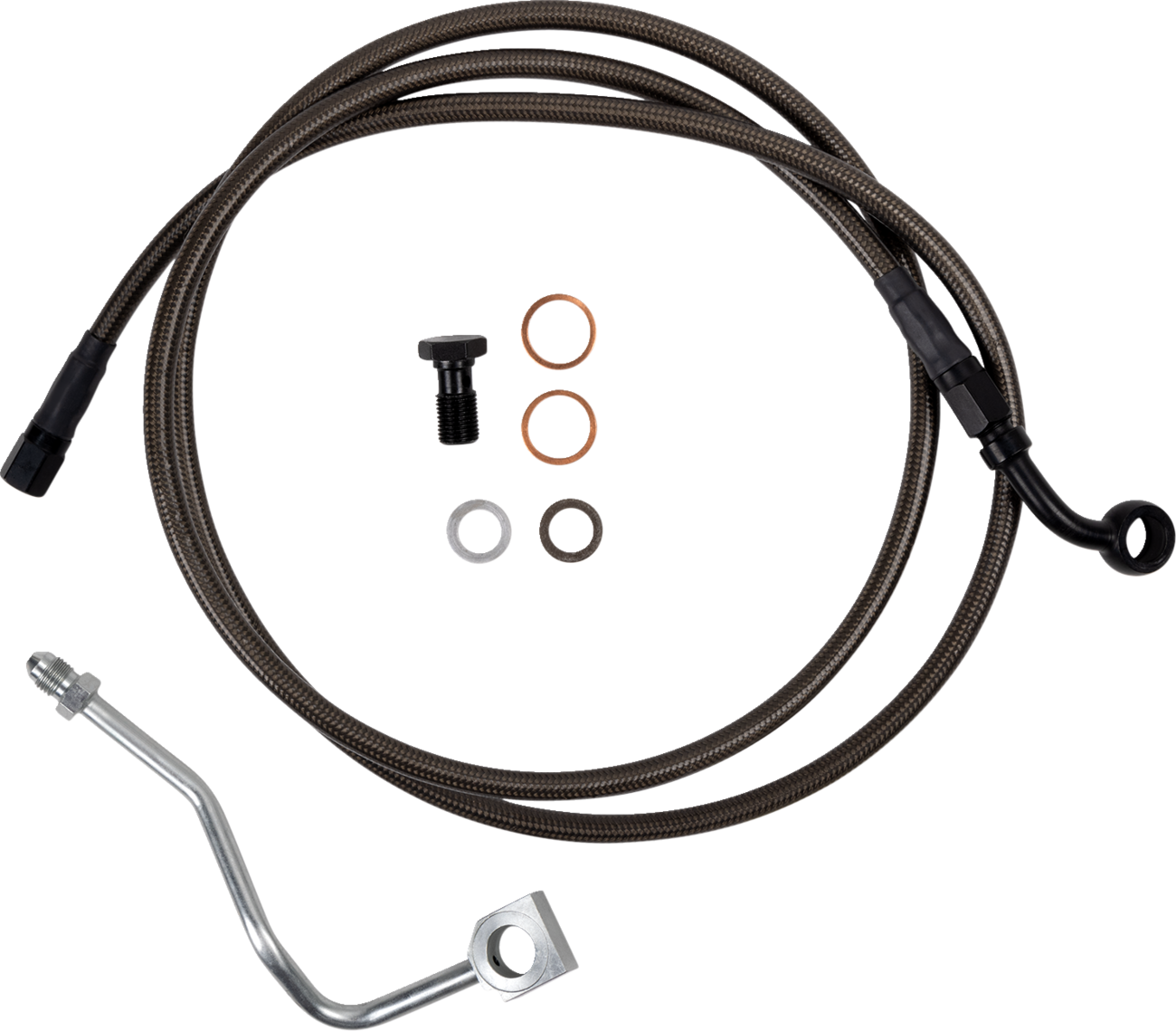 BARNETT Brake Line - Upper - Carbon Coat w/ Black Fittings - +8" 25430511338