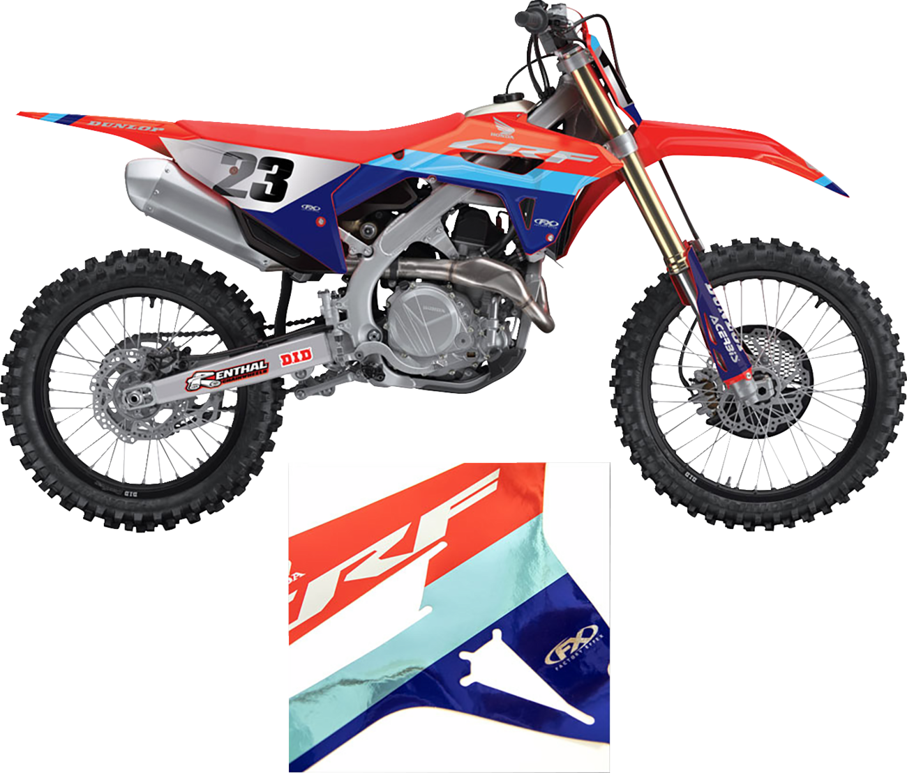 Factory Effex Candy Chrome Series Trim Graphics Kit for Honda CRF 250R/450R (Part #27-51306)