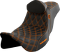 SADDLEMEN Pro Series SDC Performance Seat - w/ Backrest - Orange Stitch - FLH/FLT '08-'25 SC80807ORART