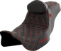 SADDLEMEN Pro Series SDC Performance Seat - w/ Backrest - Red Stitch - FLH/FLT '08-'23 SC80807REDRT