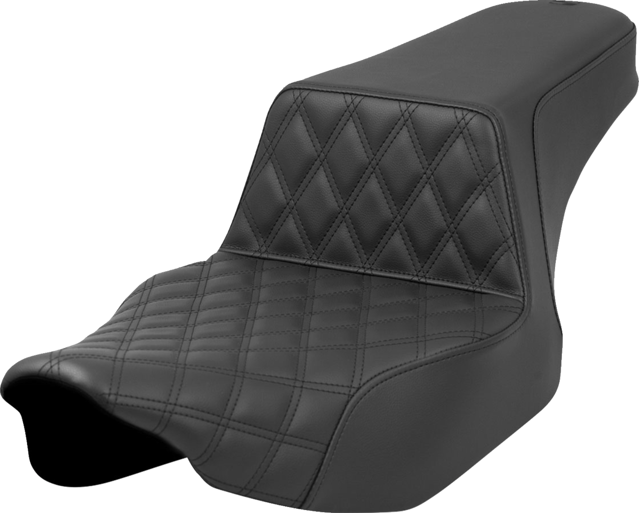 SADDLEMEN Step-Up Seat - Front Lattice Stitch - Black - FL '23-'24 823-07-172