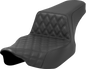 SADDLEMEN Step-Up Seat - Front Lattice Stitch - Black - FL '23-'24 823-07-172
