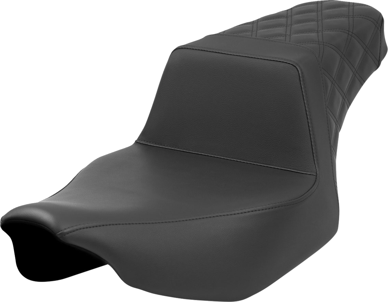SADDLEMEN Step-Up Seat - Rear Lattice Stitch - Black - FL '23-'24 823-07-173