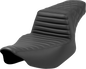 SADDLEMEN Step-Up Seat - Front Tuck-n'-Roll/Rear Lattice Stitch - Black - FL '23-'24 823-07-176