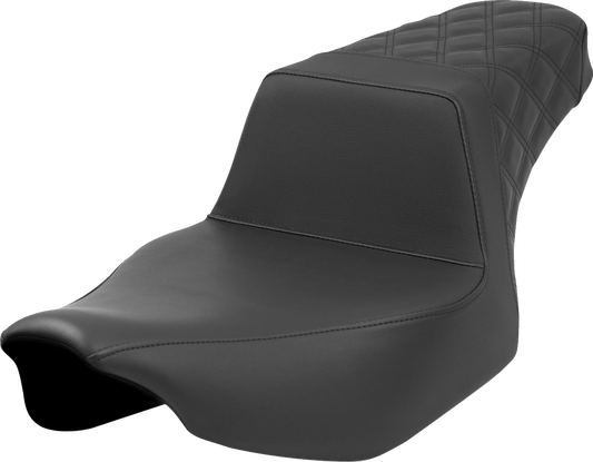 SADDLEMEN Step-Up Seat - Rear Lattice Stitch - Black - Extended Reach - FL '23-'24 823-07E-173