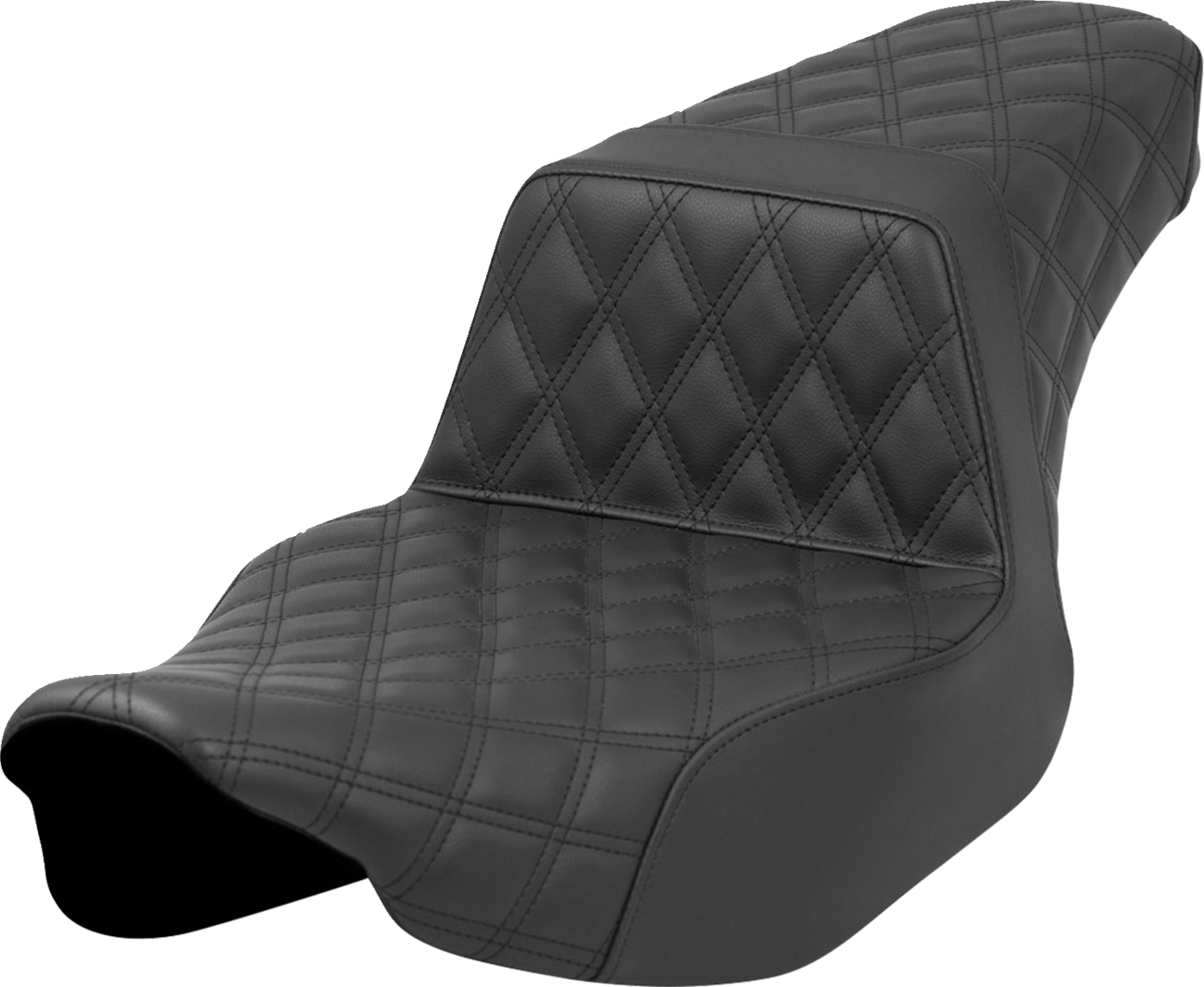 SADDLEMEN Step-Up Seat - Full Latice Stitch - Black - Extended Reach - FL '23-'24 823-07E-175